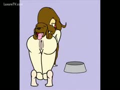 Happy cartoon dog licking an animated teenage slut and more 